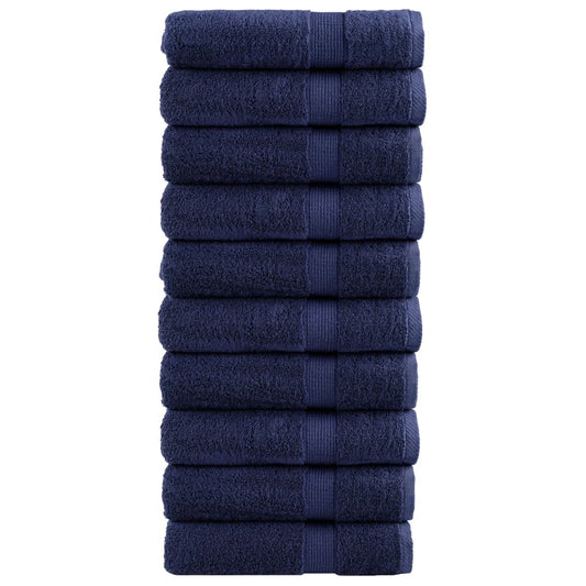 Premium Shower Towels "SOLUND" 10 pcs Navy Blue 70x140 cm 600 gsm
