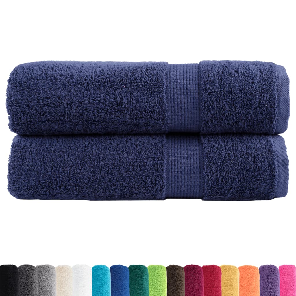 Premium Bath Towels "SOLUND" 2 pcs Navy Blue 100x150 cm 600 gsm