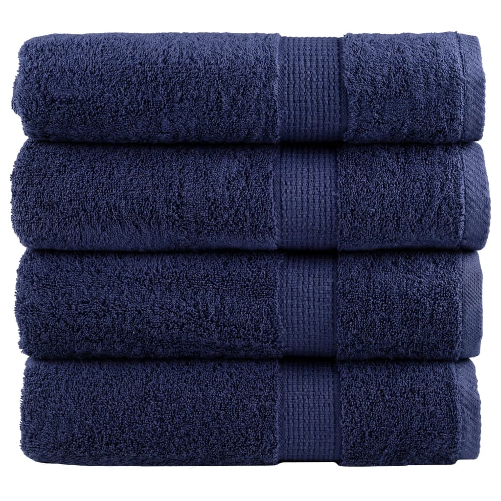 Premium Bath Towels "SOLUND" 4 pcs Navy Blue 100x150 cm 600 gsm