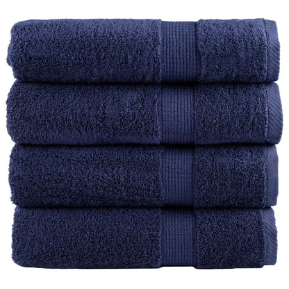 Premium Bath Towels "SOLUND" 4 pcs Navy Blue 100x150 cm 600 gsm