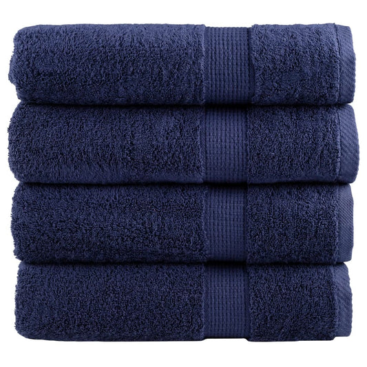 Premium Bath Towels "SOLUND" 4 pcs Navy Blue 100x150 cm 600 gsm