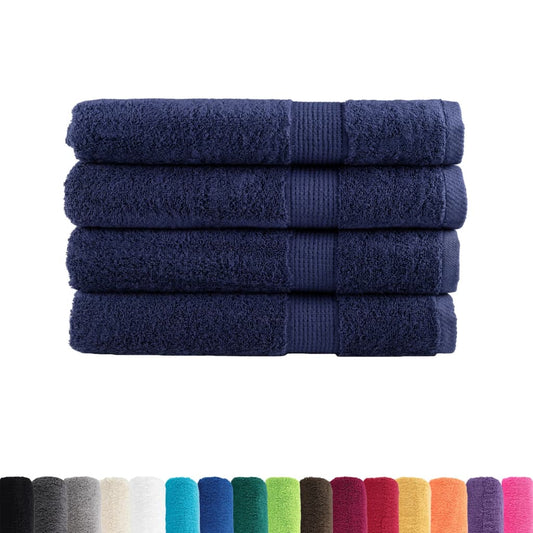 Premium Sauna Towels "SOLUND" 4 pcs Navy Blue 80x200 cm 600 gsm