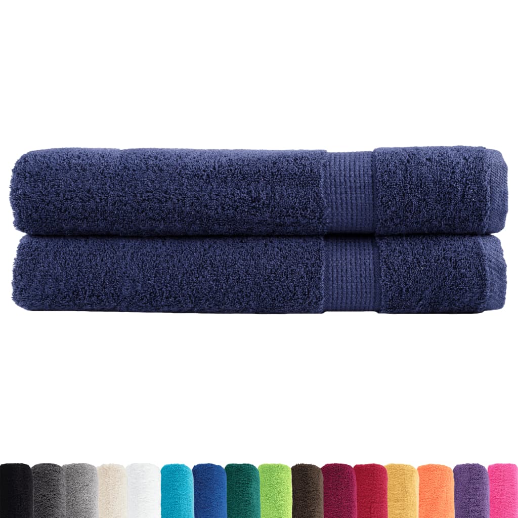 Premium Towels "SOLUND" 2 pcs Navy Blue 100x200 cm 600 gsm