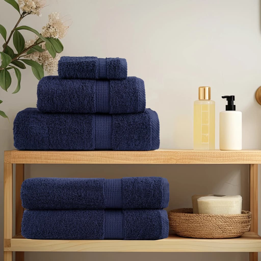 Premium Towels "SOLUND" 2 pcs Navy Blue 100x200 cm 600 gsm