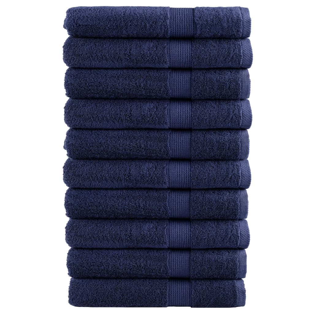 Premium Towels "SOLUND" 10 pcs Navy Blue 100x200 cm 600 gsm