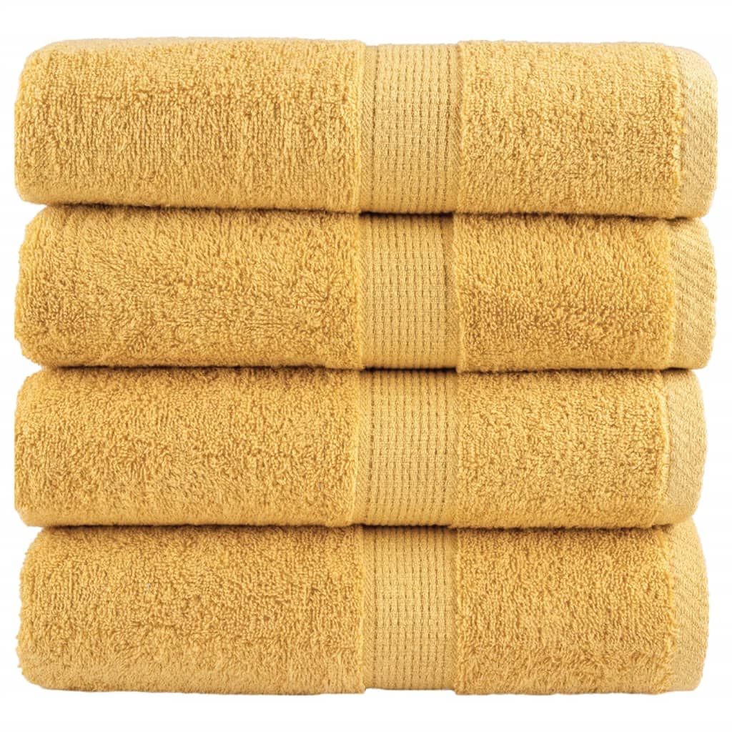 Premium Wash Towels "SOLUND" 4 pcs Gold 30x30 cm 600 gsm