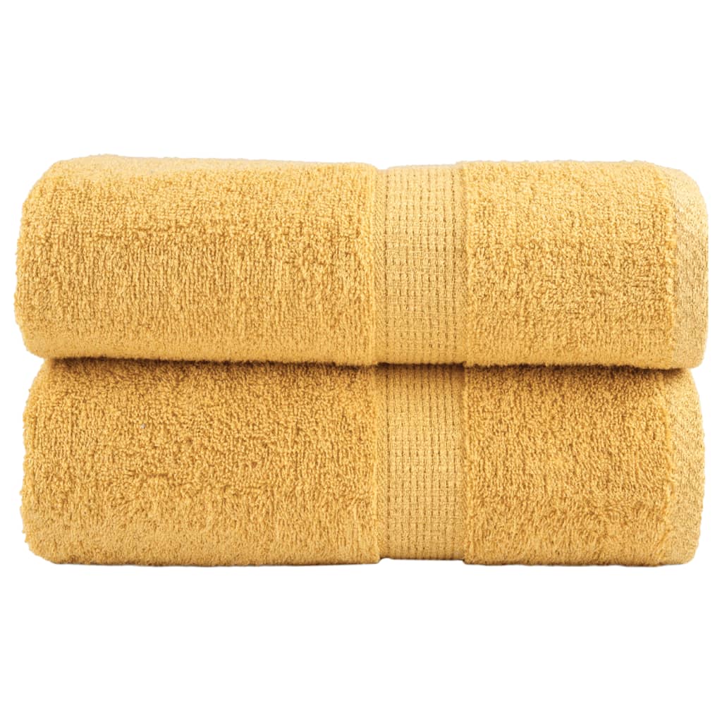 Premium Guest Towels "SOLUND" 2 pcs Gold 30x50 cm 600 gsm