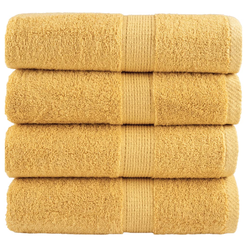 Premium Guest Towels "SOLUND" 4 pcs Gold 30x50 cm 600 gsm