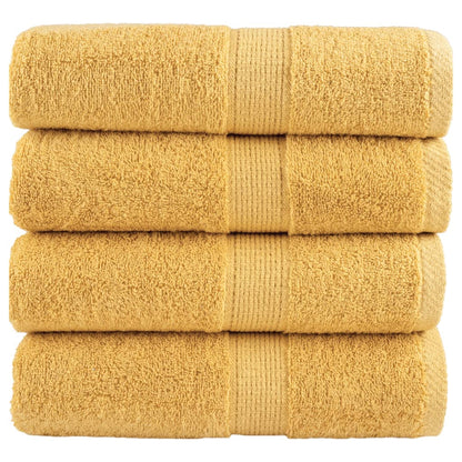 Premium Guest Towels "SOLUND" 4 pcs Gold 30x50 cm 600 gsm