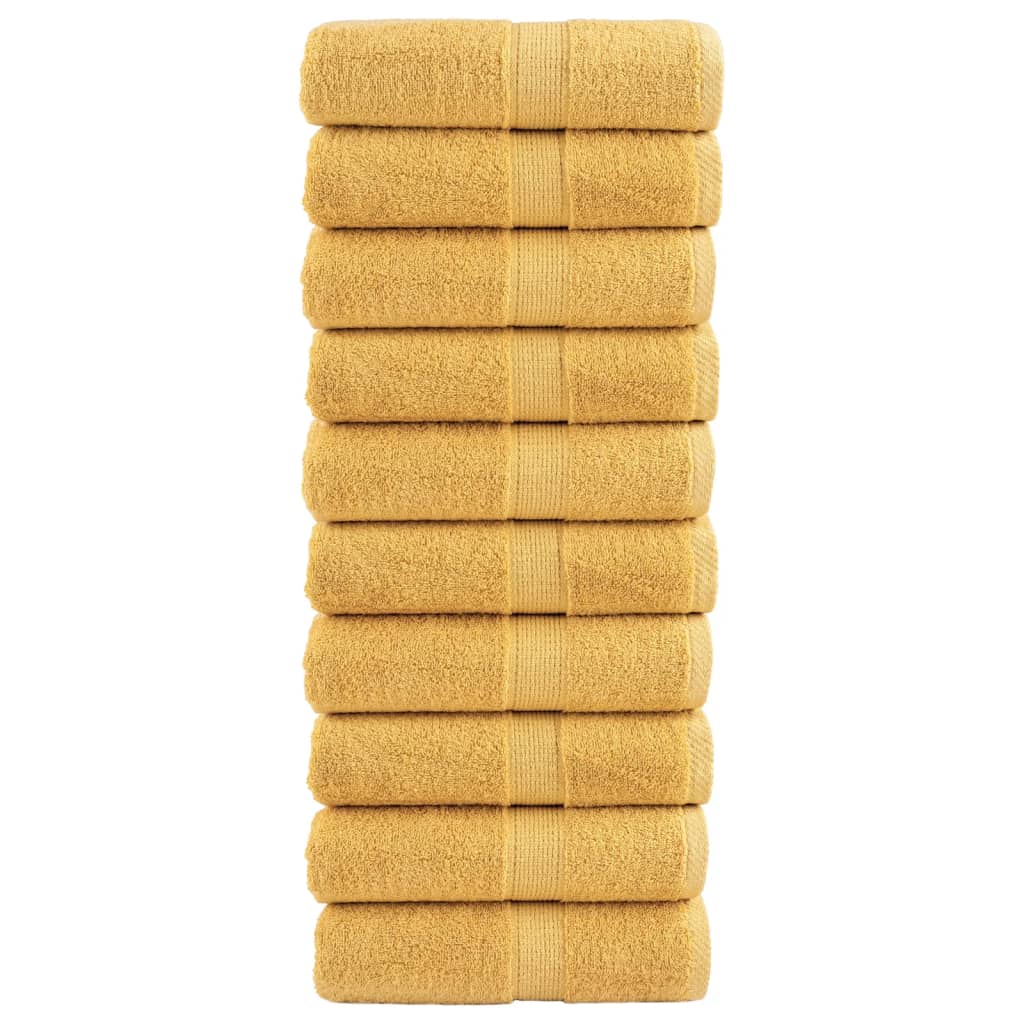 Premium Guest Towels "SOLUND" 10 pcs Gold 30x50 cm 600 gsm