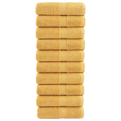 Premium Guest Towels "SOLUND" 10 pcs Gold 30x50 cm 600 gsm