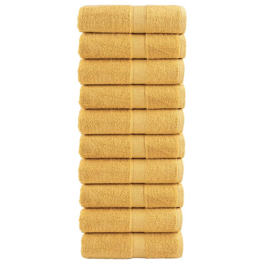 Premium Guest Towels "SOLUND" 10 pcs Gold 30x50 cm 600 gsm
