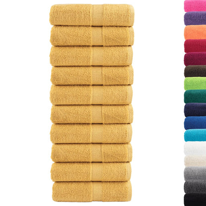 Premium Guest Towels "SOLUND" 10 pcs Gold 30x50 cm 600 gsm
