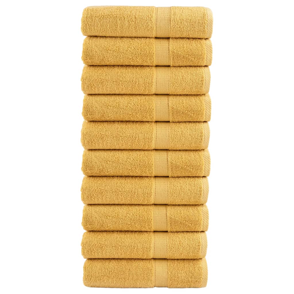 Premium Shower Towels "SOLUND" 10 pcs Gold 70x140 cm 600 gsm