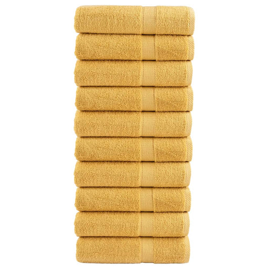 Premium Shower Towels "SOLUND" 10 pcs Gold 70x140 cm 600 gsm