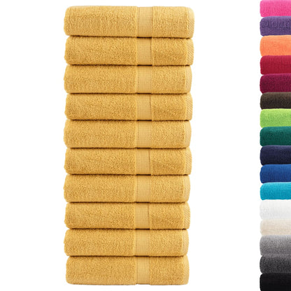 Premium Shower Towels "SOLUND" 10 pcs Gold 70x140 cm 600 gsm