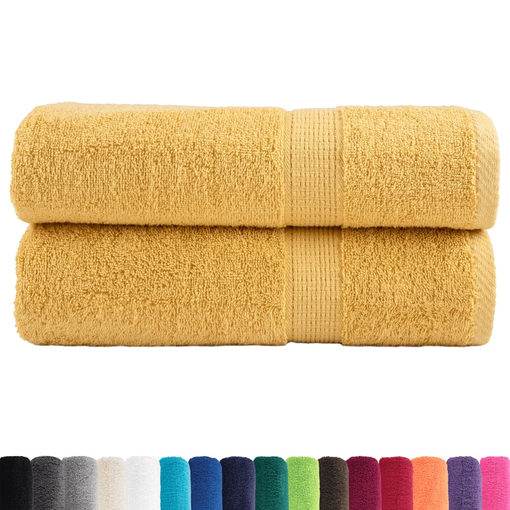 Premium Bath Towels "SOLUND" 2 pcs Gold 100x150 cm 600 gsm