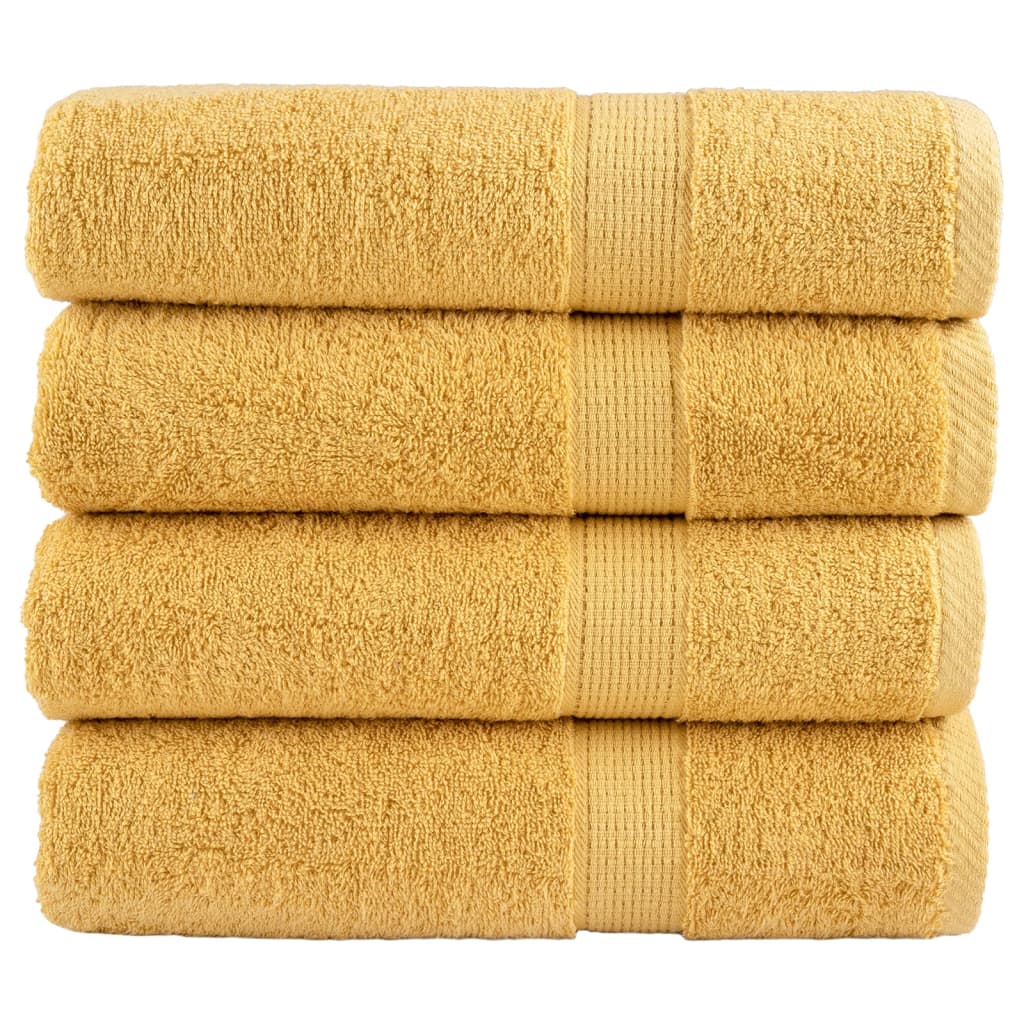 Premium Bath Towels "SOLUND" 4 pcs Gold 100x150 cm 600 gsm