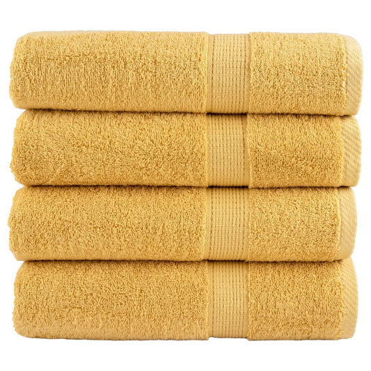 Premium Bath Towels "SOLUND" 4 pcs Gold 100x150 cm 600 gsm