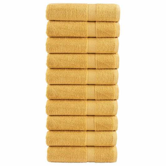 Premium Bath Towels "SOLUND" 10 pcs Gold 100x150 cm 600 gsm
