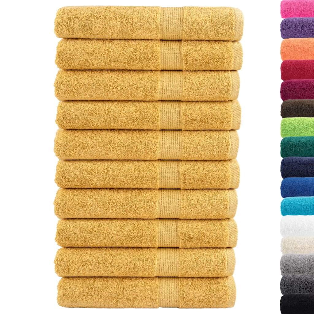 Premium Sauna Towels "SOLUND" 10 pcs Gold 80x200 cm 600 gsm