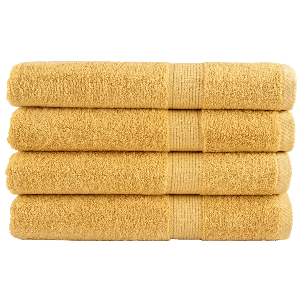 Premium Towels "SOLUND" 4 pcs Gold 100x200 cm 600 gsm
