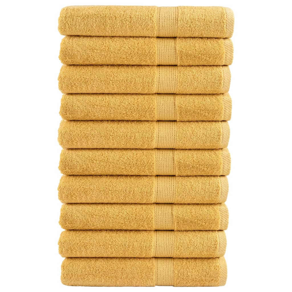 Premium Towels "SOLUND" 10 pcs Gold 100x200 cm 600 gsm