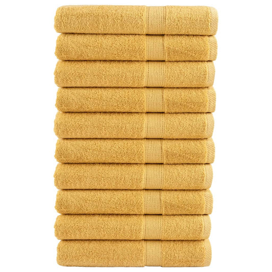 Premium Towels "SOLUND" 10 pcs Gold 100x200 cm 600 gsm
