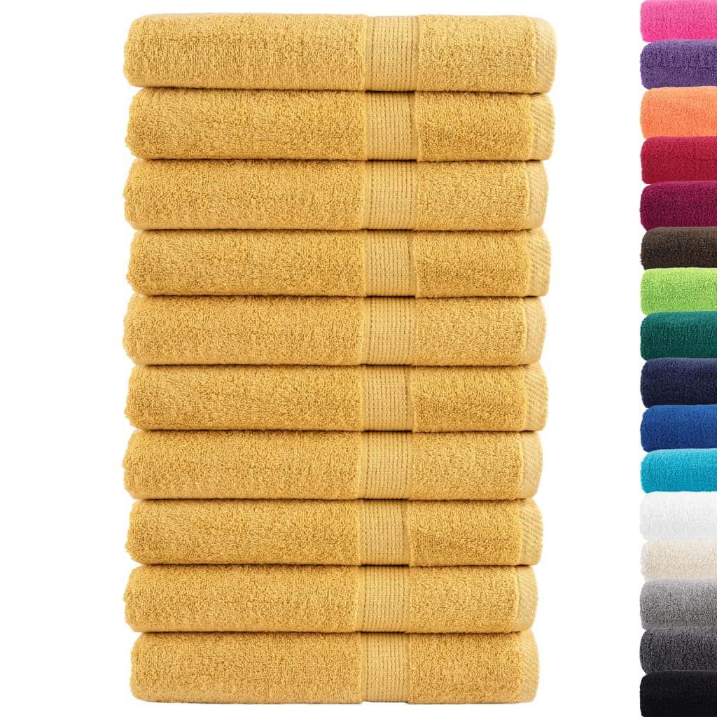 Premium Towels "SOLUND" 10 pcs Gold 100x200 cm 600 gsm