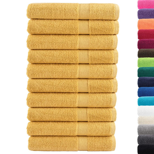 Premium Towels "SOLUND" 10 pcs Gold 100x200 cm 600 gsm