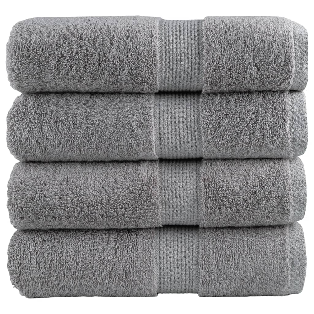 Premium Wash Towels "SOLUND" 4 pcs Grey 30x30 cm 600 gsm
