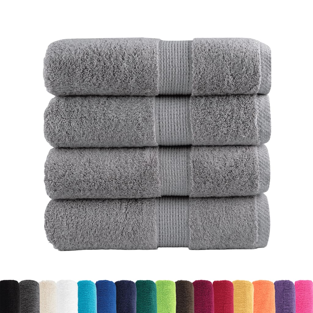 Premium Wash Towels "SOLUND" 4 pcs Grey 30x30 cm 600 gsm