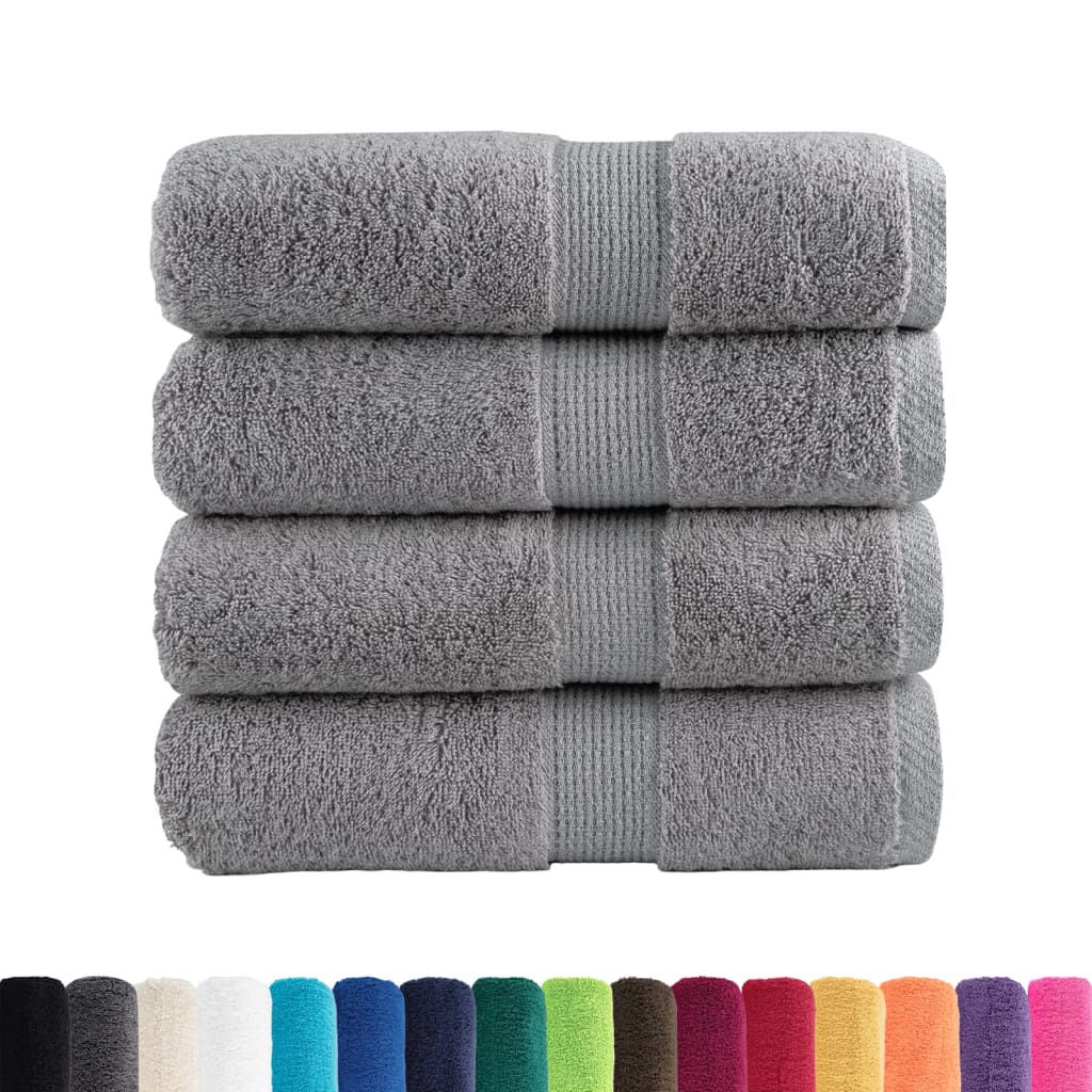 Premium Guest Towels "SOLUND" 4 pcs Grey 30x50 cm 600 gsm