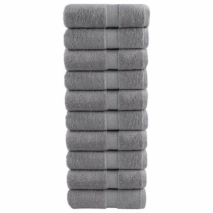 Premium Guest Towels "SOLUND" 10 pcs Grey 30x50 cm 600 gsm