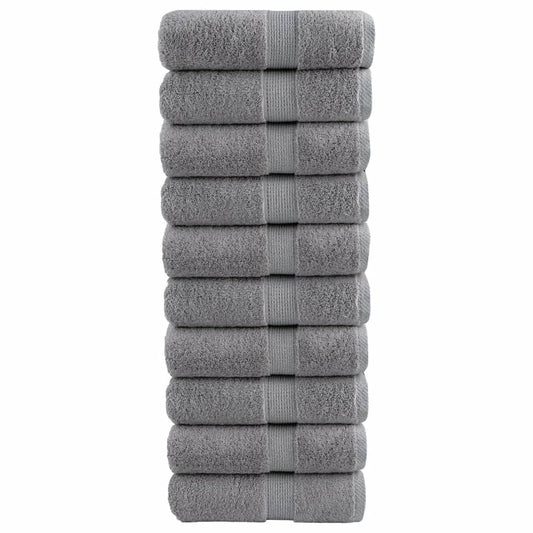 Premium Guest Towels "SOLUND" 10 pcs Grey 30x50 cm 600 gsm
