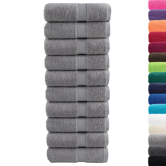 Premium Guest Towels "SOLUND" 10 pcs Grey 30x50 cm 600 gsm