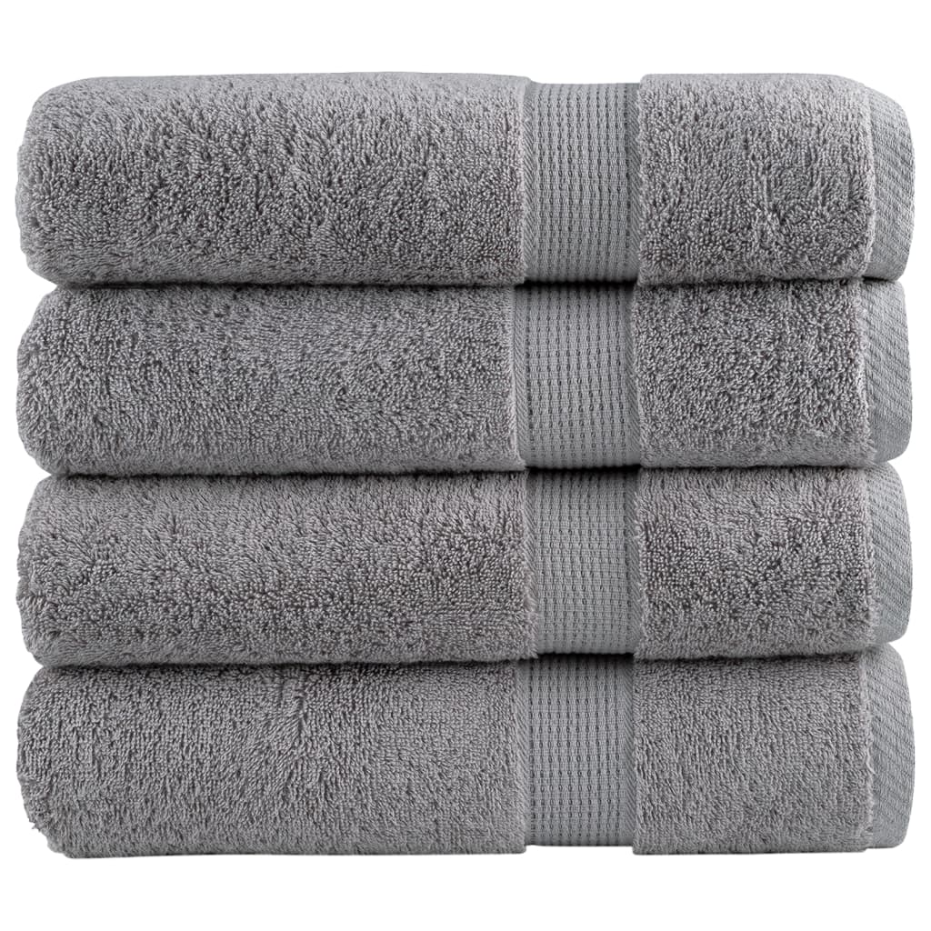 Premium Hand Towels "SOLUND" 4 pcs Grey 50x100 cm 600 gsm