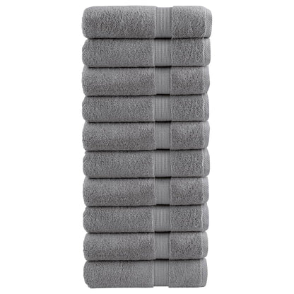 Premium Hand Towels "SOLUND" 10 pcs Grey 50x100 cm 600 gsm