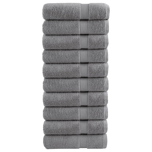 Premium Hand Towels "SOLUND" 10 pcs Grey 50x100 cm 600 gsm