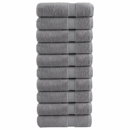 Premium Shower Towels "SOLUND" 10 pcs Grey 70x140 cm 600 gsm