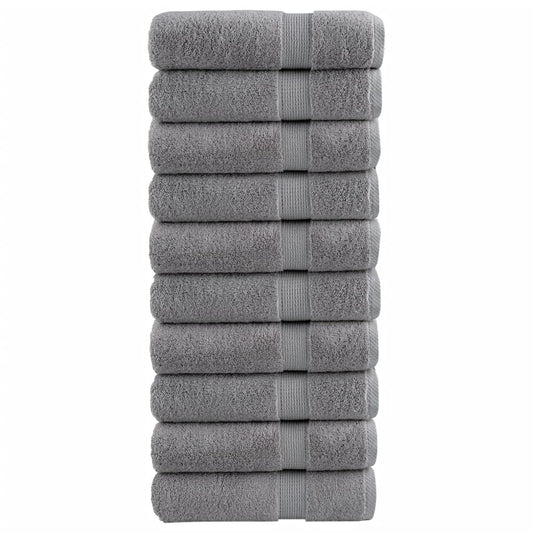 Premium Shower Towels "SOLUND" 10 pcs Grey 70x140 cm 600 gsm