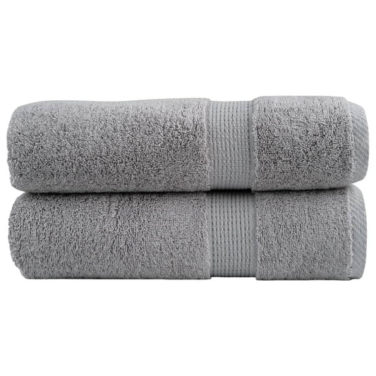 Premium Bath Towels "SOLUND" 2 pcs Grey 100x150 cm 600 gsm
