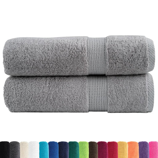Premium Bath Towels "SOLUND" 2 pcs Grey 100x150 cm 600 gsm