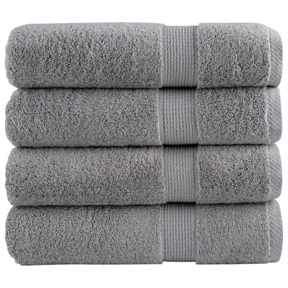 Premium Bath Towels "SOLUND" 4 pcs Grey 100x150 cm 600 gsm