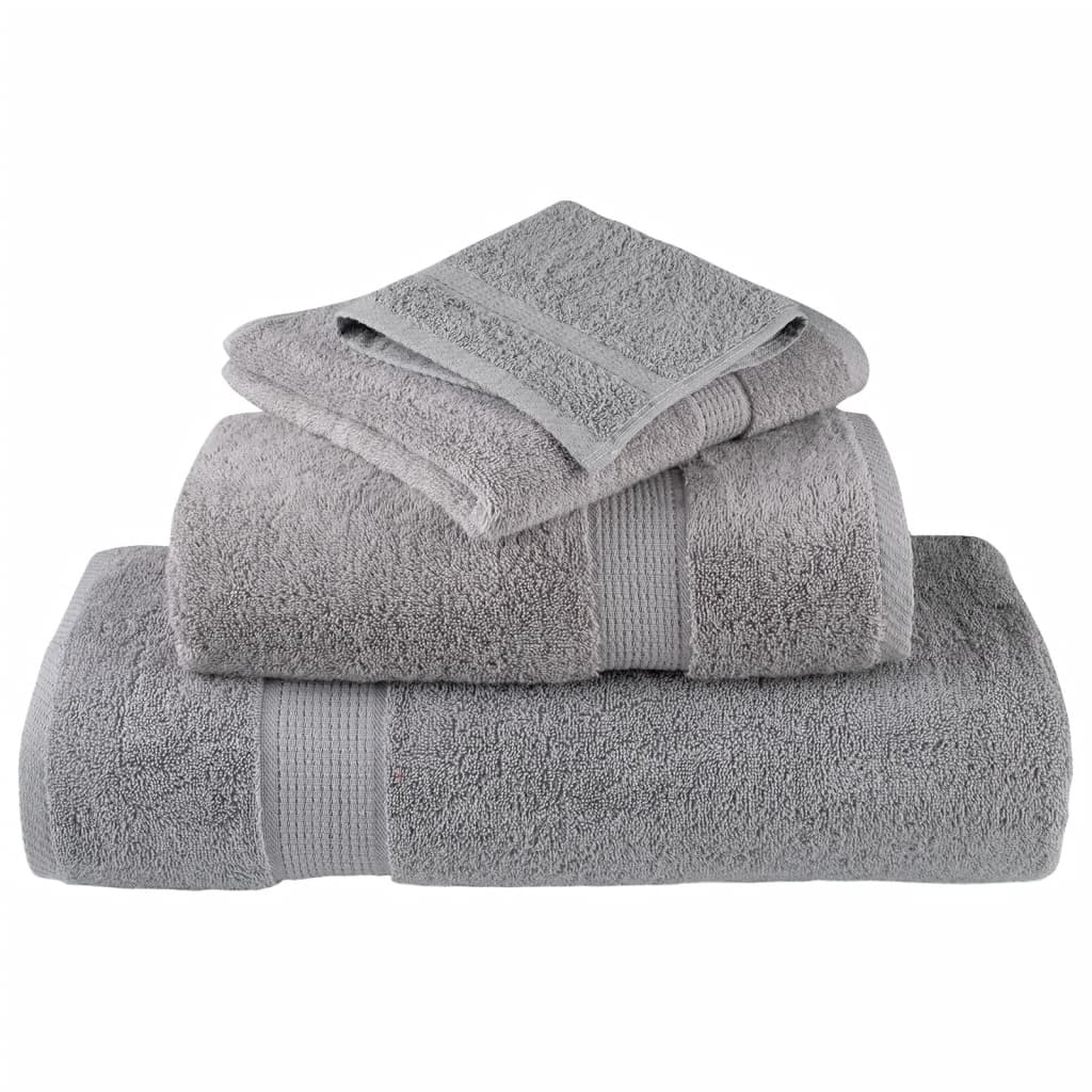 Premium Bath Towels "SOLUND" 4 pcs Grey 100x150 cm 600 gsm