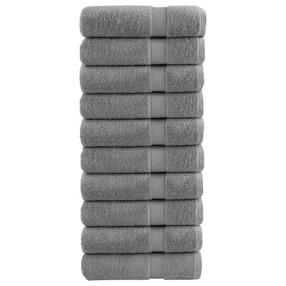 Premium Bath Towels "SOLUND" 10 pcs Grey 100x150 cm 600 gsm