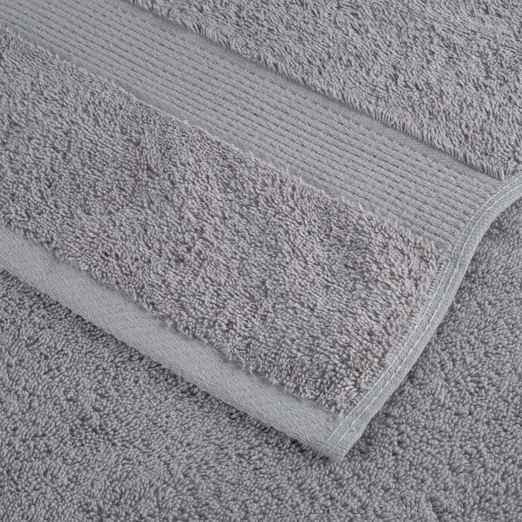 Premium Bath Towels "SOLUND" 10 pcs Grey 100x150 cm 600 gsm