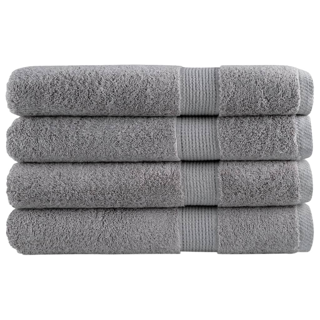Premium Sauna Towels "SOLUND" 4 pcs Grey 80x200 cm 600 gsm