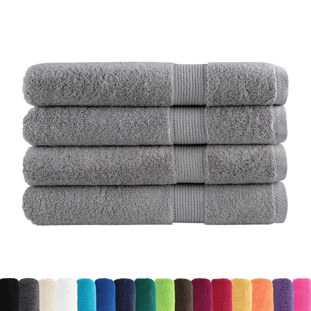 Premium Sauna Towels "SOLUND" 4 pcs Grey 80x200 cm 600 gsm
