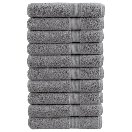 Premium Towels "SOLUND" 10 pcs Grey 100x200 cm 600 gsm